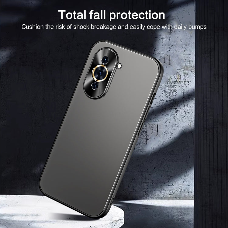 For Huawei nova 10 R-JUST RJ-61 Electroplating Frosted TPU + PC Phone Case with Holder(Pink) - Huawei Cases by R-JUST | Online Shopping South Africa | PMC TechLife