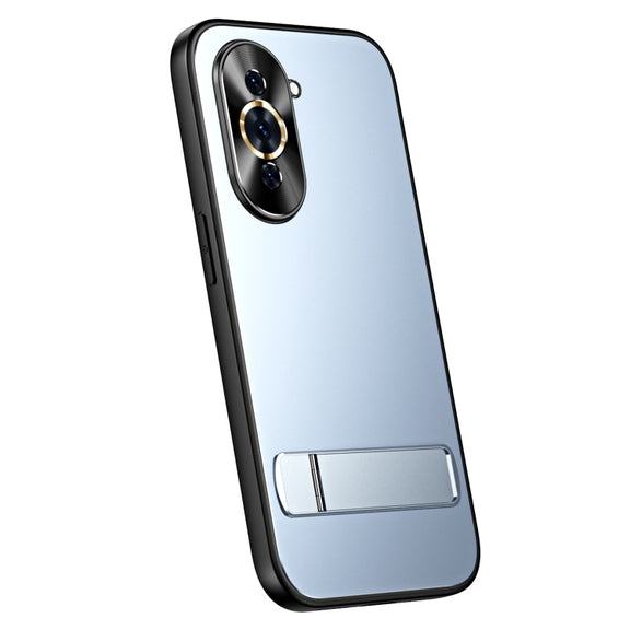 For Huawei nova 10 R-JUST RJ-61 Electroplating Frosted TPU + PC Phone Case with Holder(Blue)