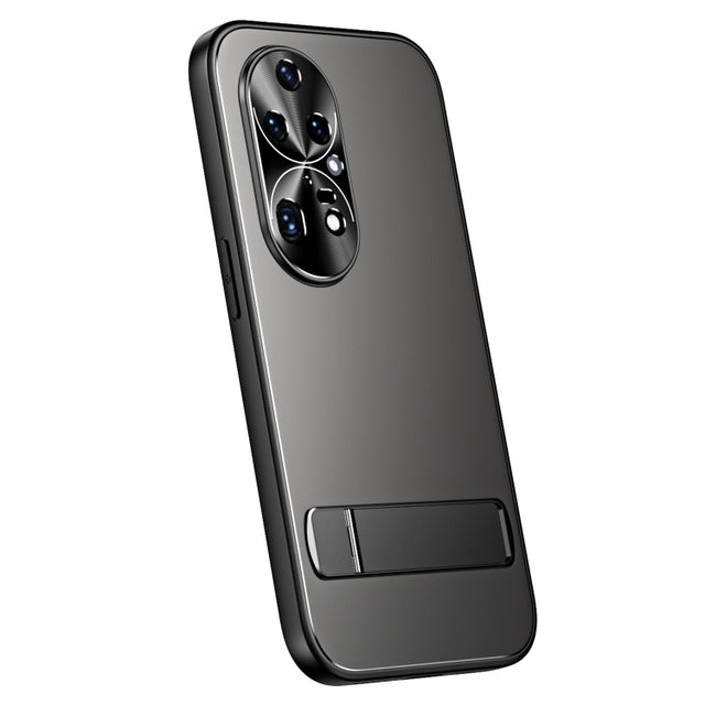 For Huawei P50 Pro R-JUST RJ-61 Electroplating Frosted TPU + PC Phone Case with Holder(Grey)