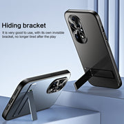 For Huawei P50 Pro R-JUST RJ-61 Electroplating Frosted TPU + PC Phone Case with Holder(Grey)