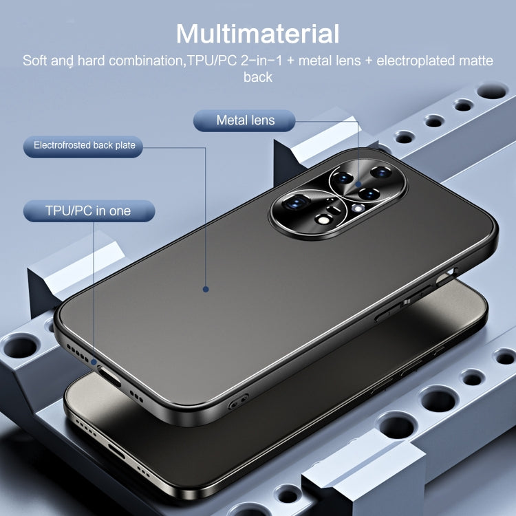 For Huawei P50 Pro R-JUST RJ-61 Electroplating Frosted TPU + PC Phone Case with Holder(Silver) - Huawei Cases by R-JUST | Online Shopping South Africa | PMC TechLife | Buy Now Pay Later Mobicred