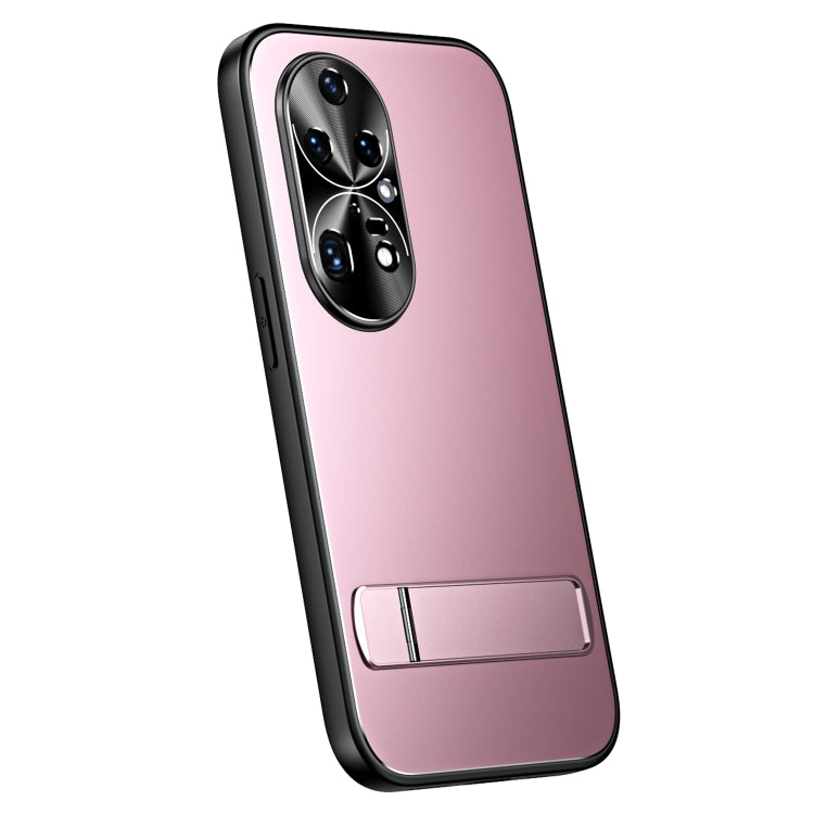 For Huawei P50 Pro R-JUST RJ-61 Electroplating Frosted TPU + PC Phone Case with Holder(Pink) - Huawei Cases by R-JUST | Online Shopping South Africa | PMC TechLife | Buy Now Pay Later Mobicred
