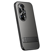 For Huawei P50 R-JUST RJ-61 Electroplating Frosted TPU + PC Phone Case with Holder(Grey)