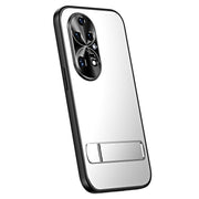 For Huawei P50 R-JUST RJ-61 Electroplating Frosted TPU + PC Phone Case with Holder(Silver)