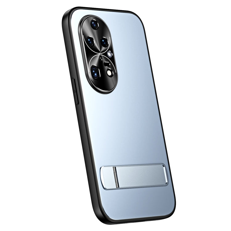 For Huawei P50 R-JUST RJ-61 Electroplating Frosted TPU + PC Phone Case with Holder(Blue) - Huawei Cases by R-JUST | Online Shopping South Africa | PMC TechLife | Buy Now Pay Later Mobicred