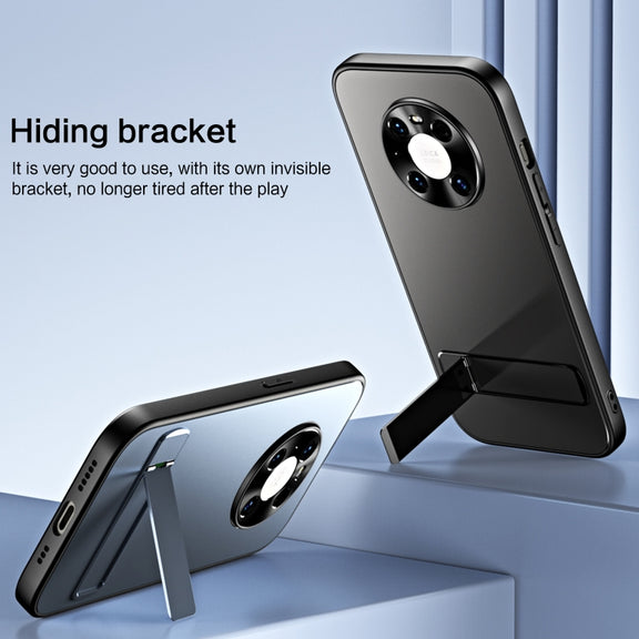 For Huawei Mate 40 R-JUST RJ-61 Electroplating Frosted TPU + PC Phone Case with Holder(Silver)