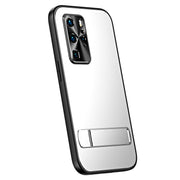 For Huawei P40 Pro R-JUST RJ-61 Electroplating Frosted TPU + PC Phone Case with Holder(Silver)