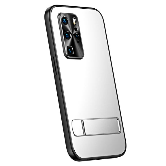 For Huawei P40 Pro R-JUST RJ-61 Electroplating Frosted TPU + PC Phone Case with Holder(Silver)