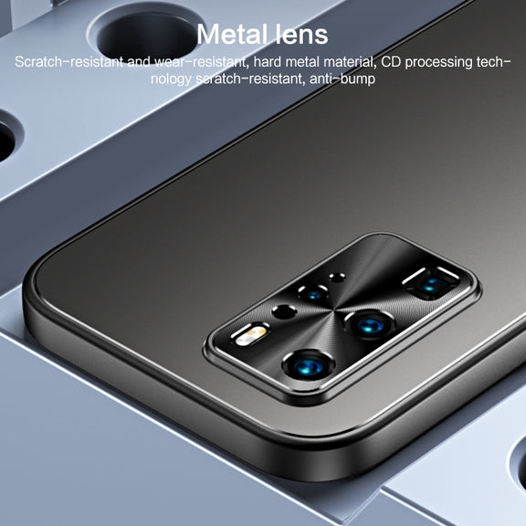 For Huawei P40 R-JUST RJ-61 Electroplating Frosted TPU + PC Phone Case with Holder(Silver)