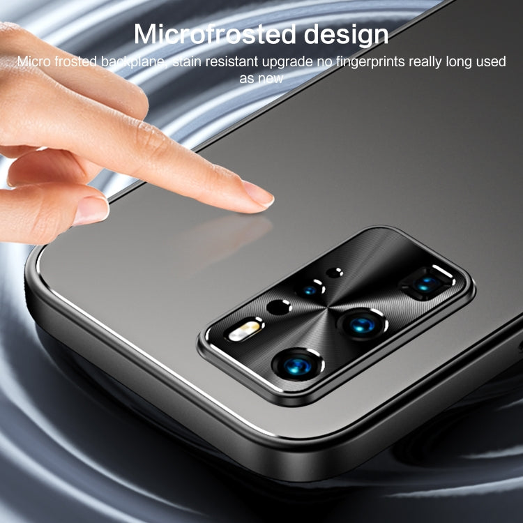 For Huawei P40 R-JUST RJ-61 Electroplating Frosted TPU + PC Phone Case with Holder(Silver)