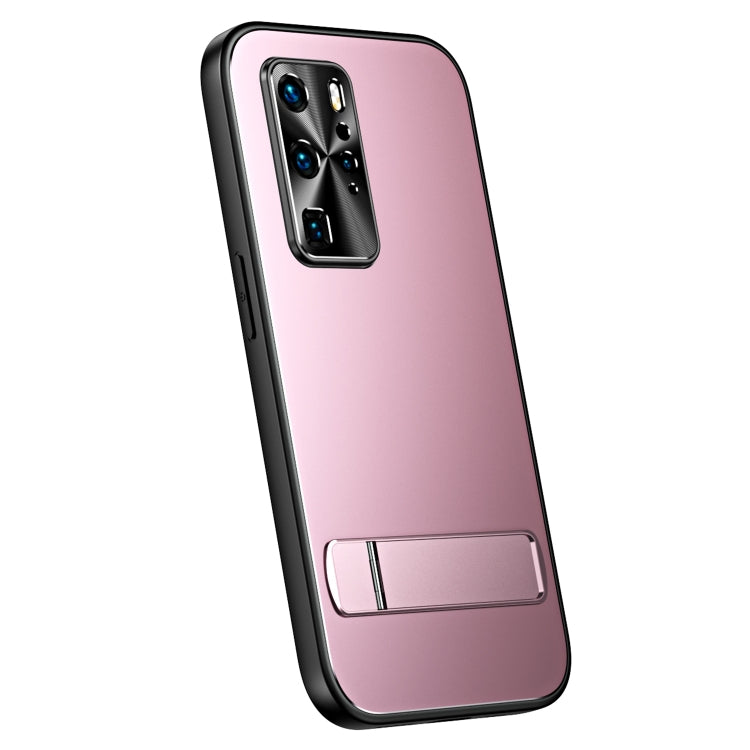 For Huawei P40 R-JUST RJ-61 Electroplating Frosted TPU + PC Phone Case with Holder(Pink) - Huawei Cases by R-JUST | Online Shopping South Africa | PMC TechLife
