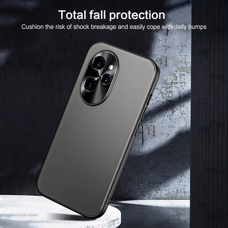For Honor 100 Pro R-JUST RJ-61 Electroplating Frosted TPU + PC Phone Case with Holder(Grey) - Honor Cases by R-JUST | Online Shopping South Africa | PMC TechLife | Buy Now Pay Later Mobicred