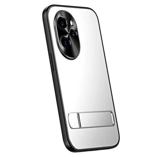 For Honor 100 Pro R-JUST RJ-61 Electroplating Frosted TPU + PC Phone Case with Holder(Silver) - Honor Cases by R-JUST | Online Shopping South Africa | PMC Jewellery | Buy Now Pay Later Mobicred