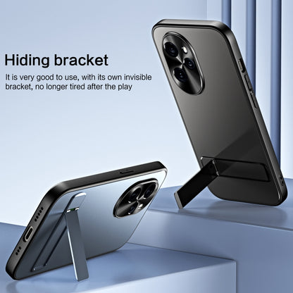 For Honor 100 Pro R-JUST RJ-61 Electroplating Frosted TPU + PC Phone Case with Holder(Silver) - Honor Cases by R-JUST | Online Shopping South Africa | PMC Jewellery | Buy Now Pay Later Mobicred