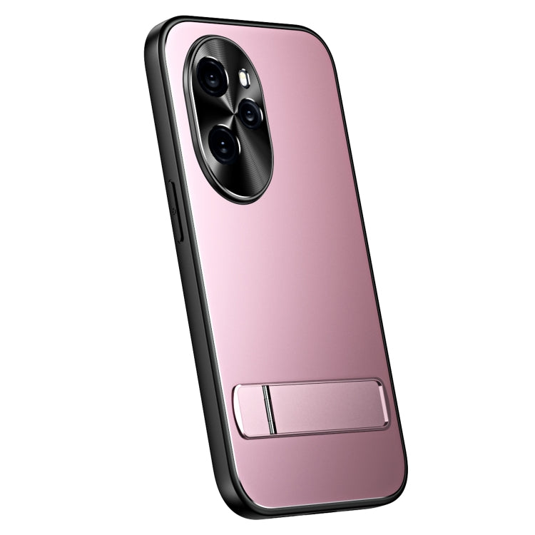 For Honor 100 Pro R-JUST RJ-61 Electroplating Frosted TPU + PC Phone Case with Holder(Pink) - Honor Cases by R-JUST | Online Shopping South Africa | PMC TechLife | Buy Now Pay Later Mobicred