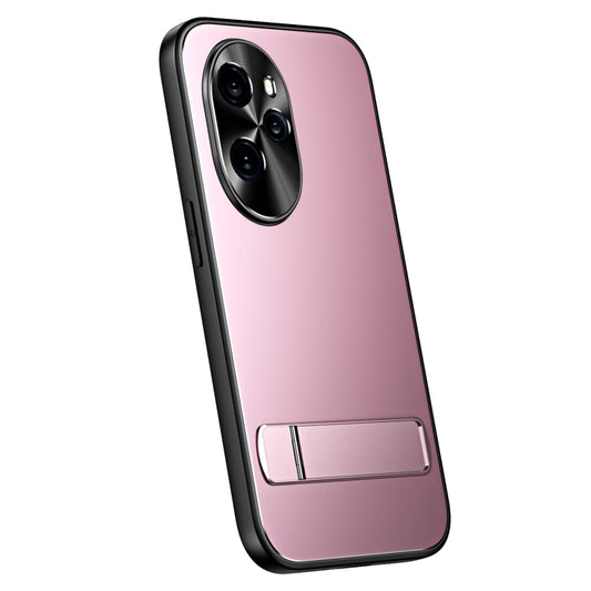 For Honor 100 Pro R-JUST RJ-61 Electroplating Frosted TPU + PC Phone Case with Holder(Pink) - Honor Cases by R-JUST | Online Shopping South Africa | PMC Jewellery | Buy Now Pay Later Mobicred
