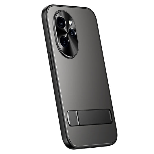 For Honor 100 R-JUST RJ-61 Electroplating Frosted TPU + PC Phone Case with Holder(Grey) - Honor Cases by R-JUST | Online Shopping South Africa | PMC Jewellery | Buy Now Pay Later Mobicred