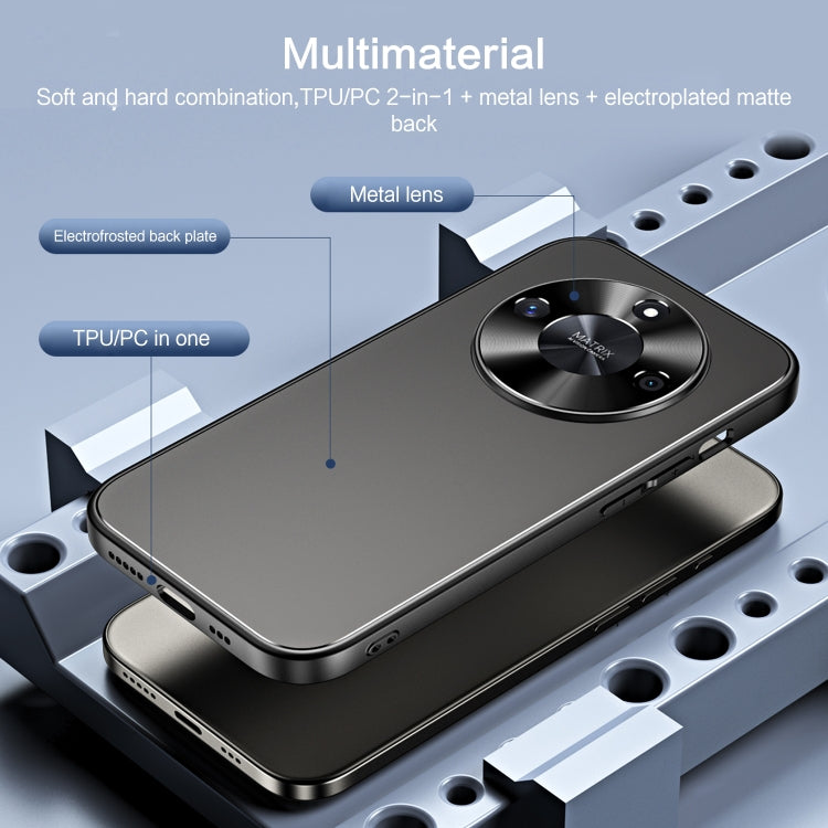 For Honor X50 R-JUST RJ-61 Electroplating Frosted TPU + PC Phone Case with Holder(Silver) - Honor Cases by R-JUST | Online Shopping South Africa | PMC TechLife | Buy Now Pay Later Mobicred