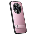 For Honor X50 R-JUST RJ-61 Electroplating Frosted TPU + PC Phone Case with Holder(Pink) - Honor Cases by R-JUST | Online Shopping South Africa | PMC TechLife | Buy Now Pay Later Mobicred