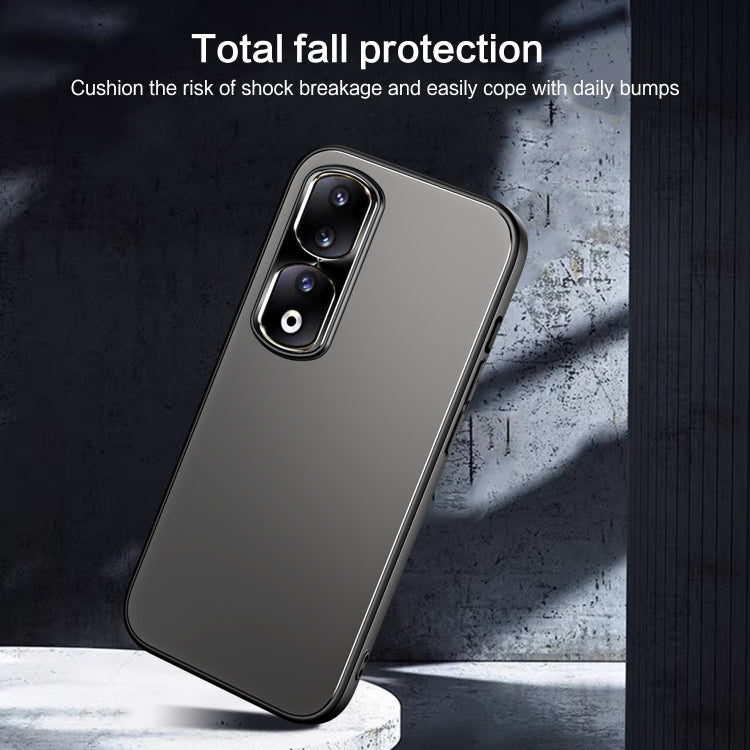 For Honor 90 Pro R-JUST RJ-61 Electroplating Frosted TPU + PC Phone Case with Holder(Grey) - Honor Cases by R-JUST | Online Shopping South Africa | PMC TechLife