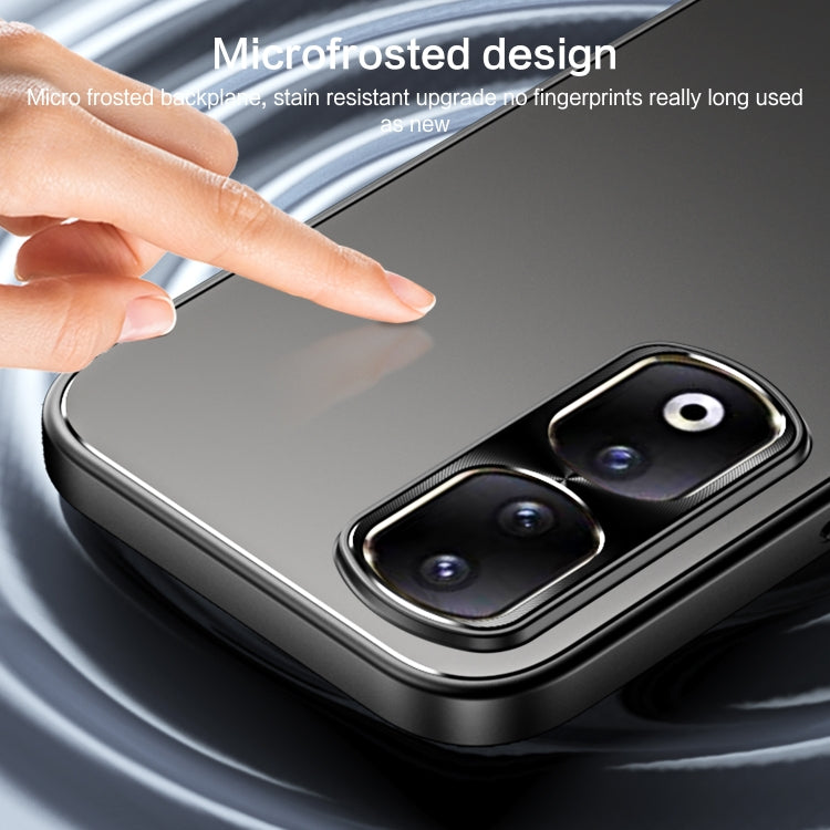 For Honor 90 Pro R-JUST RJ-61 Electroplating Frosted TPU + PC Phone Case with Holder(Grey)