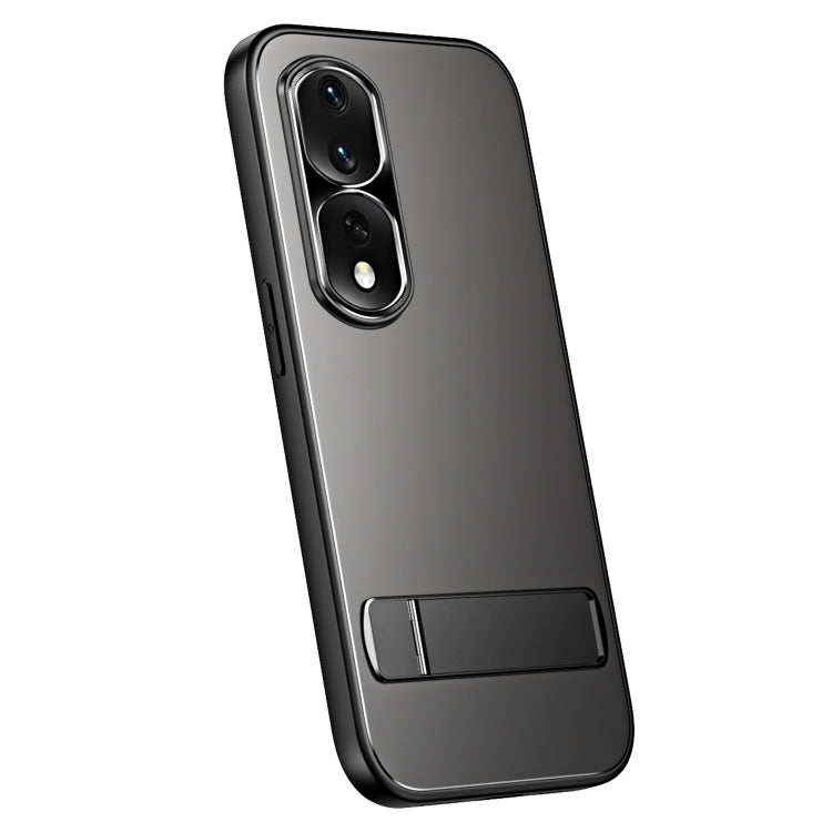 For Honor 80 R-JUST RJ-61 Electroplating Frosted TPU + PC Phone Case with Holder(Grey) - Honor Cases by R-JUST | Online Shopping South Africa | PMC TechLife