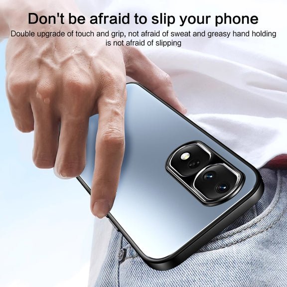 For Honor 80 R-JUST RJ-61 Electroplating Frosted TPU + PC Phone Case with Holder(Grey)