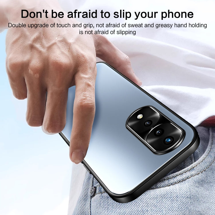 For Honor 70 Pro R-JUST RJ-61 Electroplating Frosted TPU + PC Phone Case with Holder(Grey) - Honor Cases by R-JUST | Online Shopping South Africa | PMC TechLife