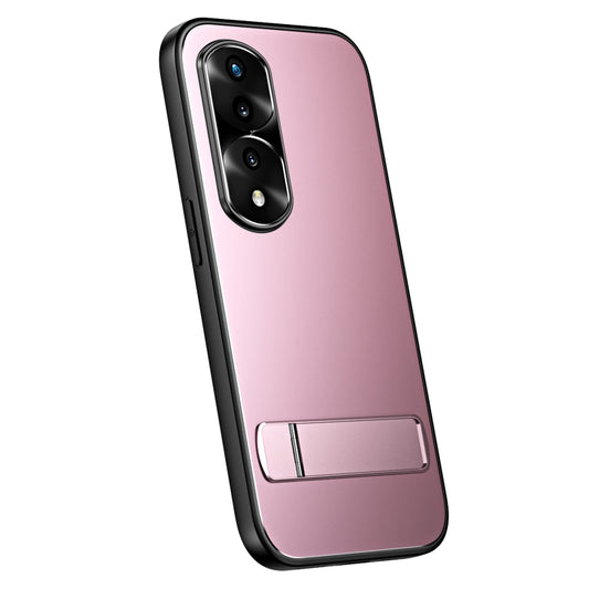 For Honor 70 Pro R-JUST RJ-61 Electroplating Frosted TPU + PC Phone Case with Holder(Pink) - Honor Cases by R-JUST | Online Shopping South Africa | PMC Jewellery | Buy Now Pay Later Mobicred