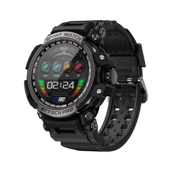 LOKMAT ATTACK Pro 1.39 inch BT5.1 Smart Sport Watch, Support Bluetooth Call / Sleep / Heart Rate / Blood Pressure Health Monitor(Silver Black)