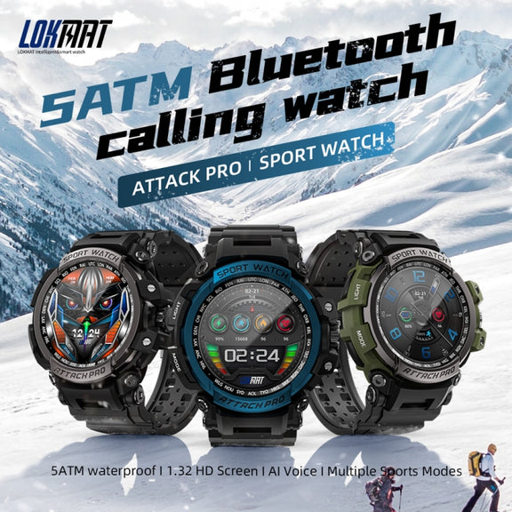 LOKMAT ATTACK Pro 1.39 inch BT5.1 Smart Sport Watch, Support Bluetooth Call / Sleep / Heart Rate / Blood Pressure Health Monitor(Silver Black)