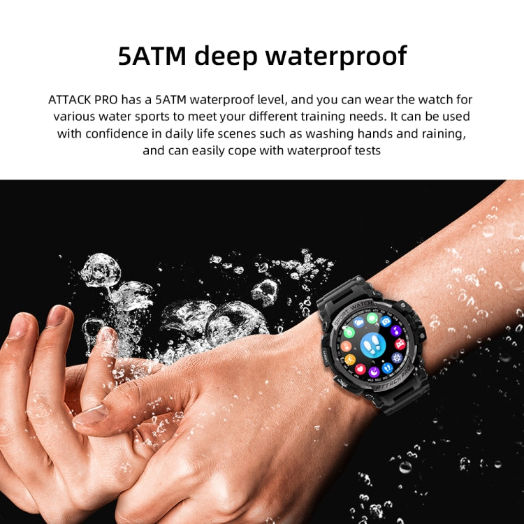 LOKMAT ATTACK Pro 1.39 inch BT5.1 Smart Sport Watch, Support Bluetooth Call / Sleep / Heart Rate / Blood Pressure Health Monitor(Silver Black)