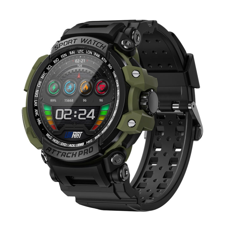 LOKMAT ATTACK Pro 1.32 inch BT5.1 Smart Sport Watch, Support Bluetooth Call / Sleep / Blood Oxygen / Heart Rate / Blood Pressure Health Monitor(Green) - Smart Watches by Lokmat | Online Shopping South Africa | PMC TechLife | Buy Now Pay Later Mobicred