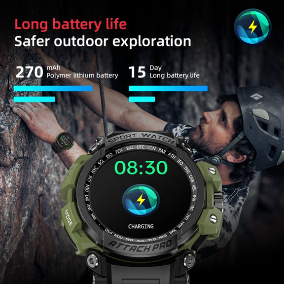 LOKMAT ATTACK Pro 1.32 inch BT5.1 Smart Sport Watch, Support Bluetooth Call / Sleep / Blood Oxygen / Heart Rate / Blood Pressure Health Monitor(Blue)