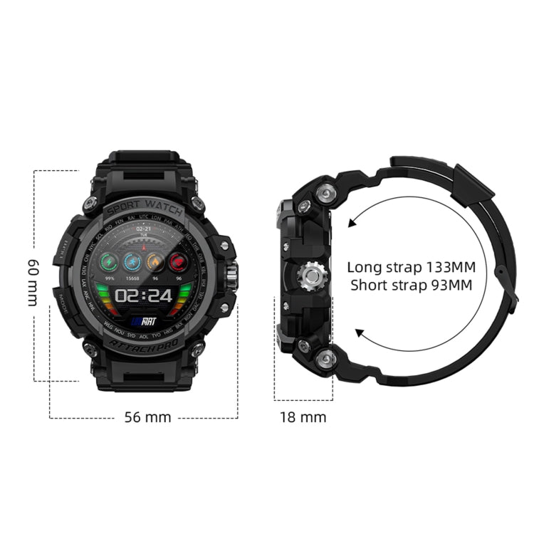 LOKMAT ATTACK Pro 1.32 inch BT5.1 Smart Sport Watch, Support Bluetooth Call / Sleep / Blood Oxygen / Heart Rate / Blood Pressure Health Monitor(Green)
