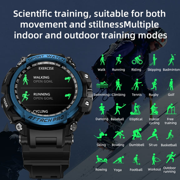 LOKMAT ATTACK Pro 1.32 inch BT5.1 Smart Sport Watch, Support Bluetooth Call / Sleep / Blood Oxygen / Heart Rate / Blood Pressure Health Monitor(Blue)