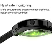 LEMFO LF35 1.43 inch AMOLED Round Screen Steel Strap Smart Watch Supports Blood Oxygen Detection(Gold)