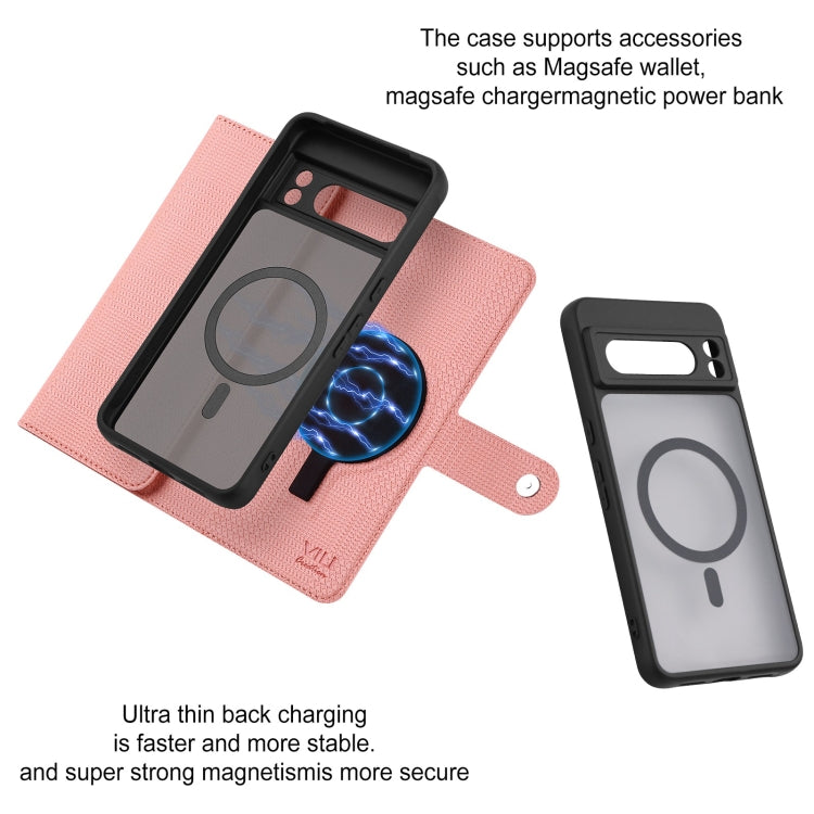 For Google Pixel 8 Pro ViLi GHA Series Shockproof MagSafe RFID Leather Attraction Horizontal Flip Phone Case(Pink)
