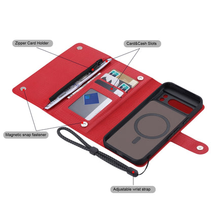 For Google Pixel 8 Pro ViLi GHB Series MagSafe Magnetic Zipper Leather Phone Case(Red) - free shipping - PMC Jewellery - Order now!