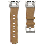 For Apple Watch Ultra 49mm Mecha Style Leather Watch Band(Light Brown)