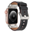 For Apple Watch Series 8 45mm Mecha Style Leather Watch Band(Black Napa) - Watch Bands by PMC TechLife | Online Shopping South Africa | PMC TechLife
