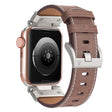 For Apple Watch 42mm Mecha Style Leather Watch Band(Coffee Oil Wax) - Watch Bands by PMC TechLife | Online Shopping South Africa | PMC TechLife