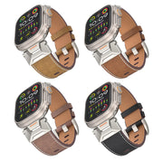 For Apple Watch Series 4 44mm Mecha Style Leather Watch Band(Dark Brown)