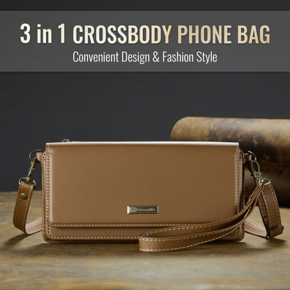 CaseMe Me30 Multi Functional Diagonal Cross Bag Phone Case(Brown) - free shipping - PMC Jewellery - Order now!