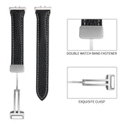 For Samsung Galaxy Fit 3 Litchi Texture Magnetic Buckle Slim Leather Watch Band(Brown)