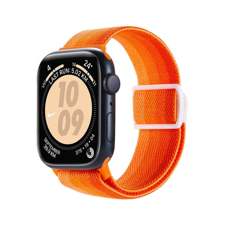 For Apple Watch SE 2023 44mm Carbon Fiber Texture Snap Buckle Nylon Watch Band(Gradient Orange) - free shipping - PMC TechLife - Order now!