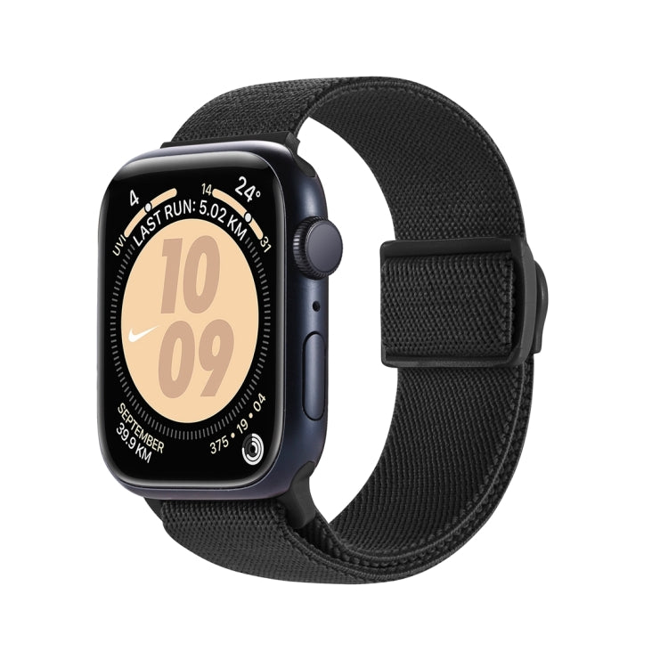 For Apple Watch SE 2023 40mm Carbon Fiber Texture Snap Buckle Nylon Watch Band(Black) - Watch Bands by PMC TechLife | Online Shopping South Africa | PMC TechLife | Buy Now Pay Later Mobicred