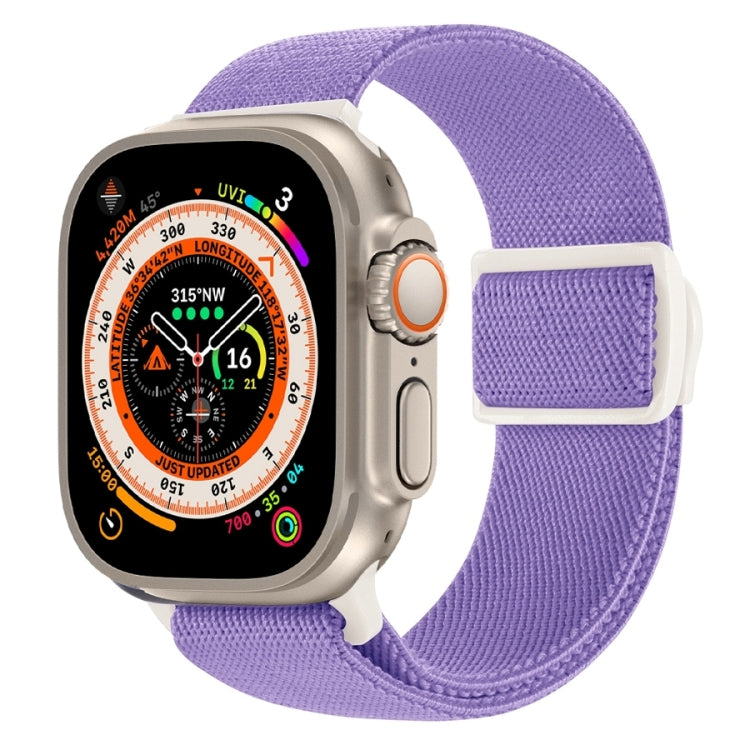 For Apple Watch Ultra 2 49mm Carbon Fiber Texture Snap Buckle Nylon Watch Band(Purple) - free shipping - PMC Jewellery - Order now!