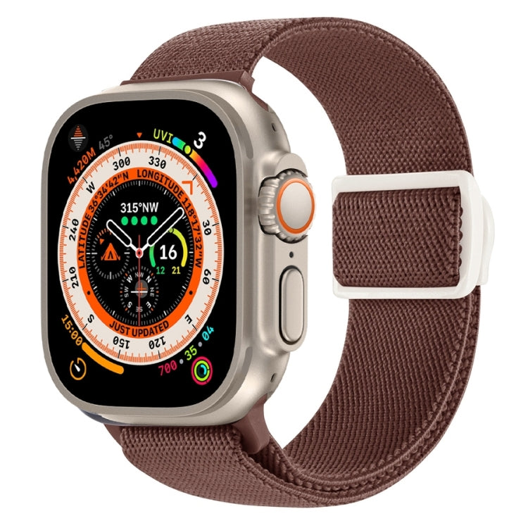 For Apple Watch Ultra 49mm Carbon Fiber Texture Snap Buckle Nylon Watch Band(Smoke Purple) - free shipping - PMC Jewellery - Order now!