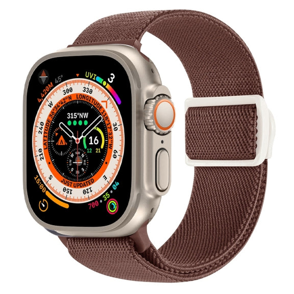 For Apple Watch Ultra 49mm Carbon Fiber Texture Snap Buckle Nylon Watch Band(Smoke Purple)